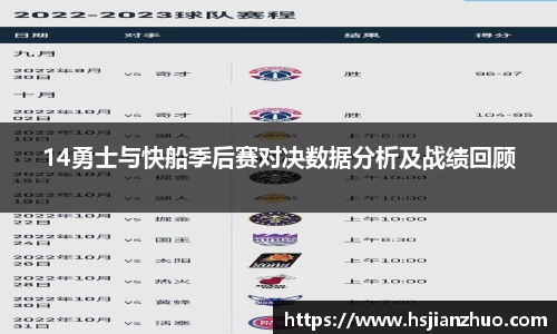 14勇士与快船季后赛对决数据分析及战绩回顾